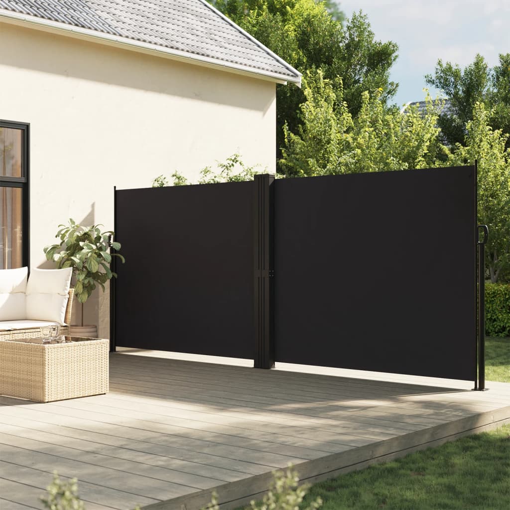 vidaXL Store latéral rétractable Noir 160x1000 cm