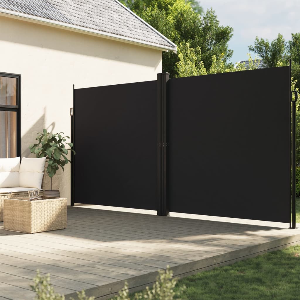 Store latéral rétractable vidaXL noir 200x1000 cm