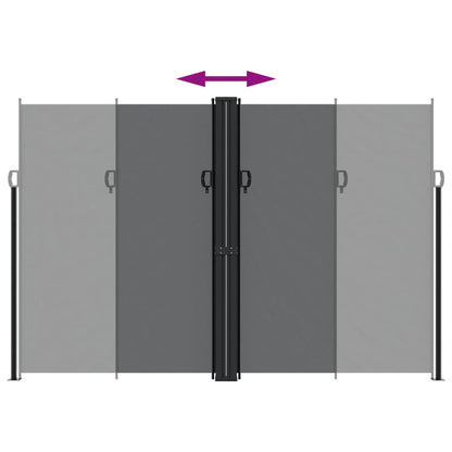 vidaXL Seitenmarkise Ausziehbar Schwarz 220x1000 cm