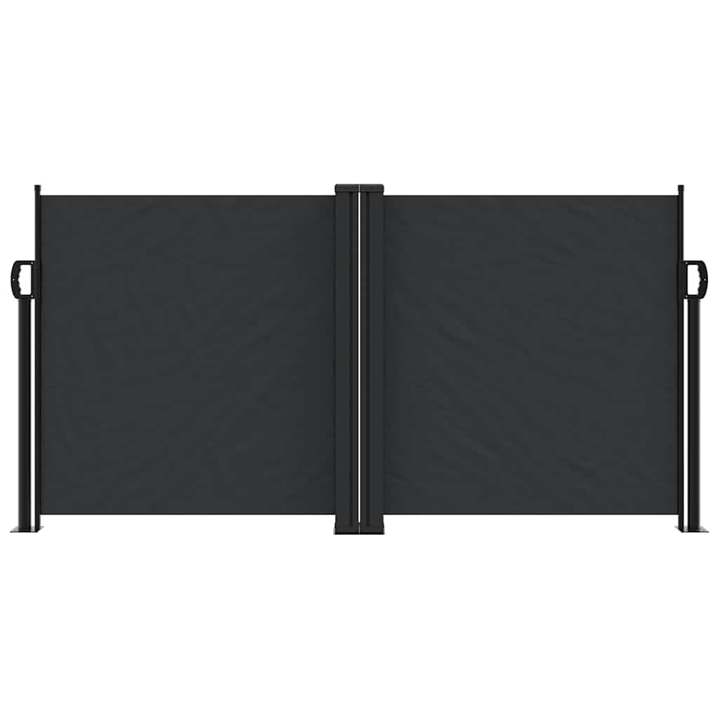 vidaXL Seitenmarkise Ausziehbar Schwarz 120x1200 cm