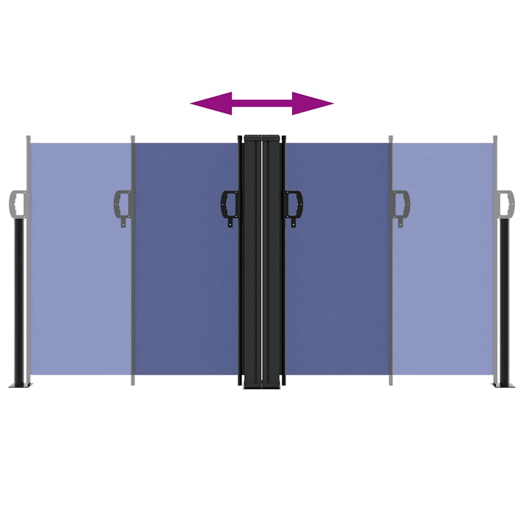 Seitenmarkise Ausziehbar Blau 120x1200 cm
