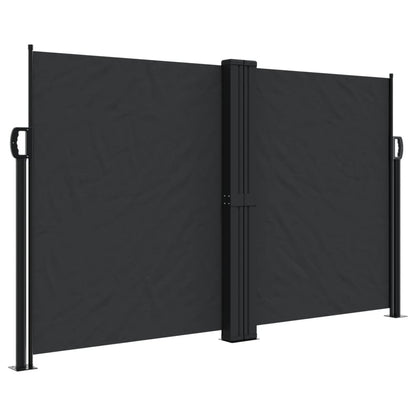 vidaXL Seitenmarkise Ausziehbar Schwarz 140x1200 cm