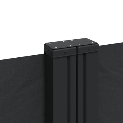 vidaXL Seitenmarkise Ausziehbar Schwarz 140x1200 cm