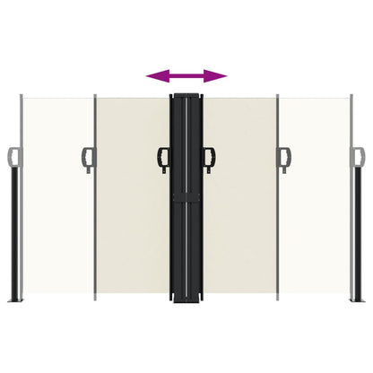 vidaXL Seitenmarkise Ausziehbar Creme 140x1200 cm