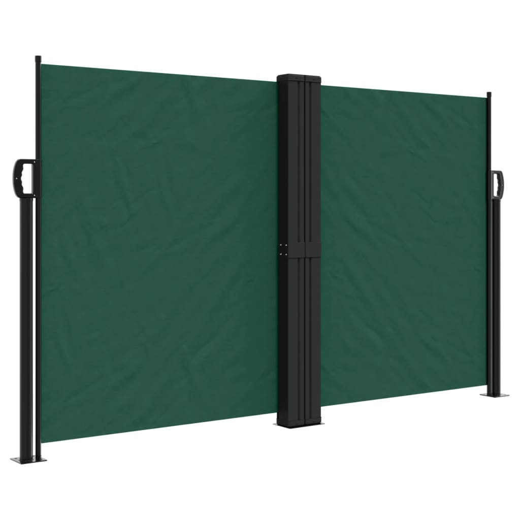 vidaXL Seitenmarkise Ausziehbar Dunkelgrün 140x1200 cm