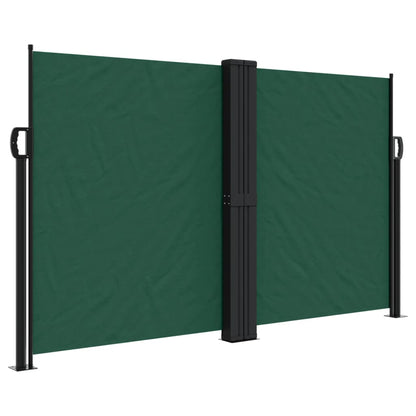 vidaXL Seitenmarkise Ausziehbar Dunkelgrün 140x1200 cm