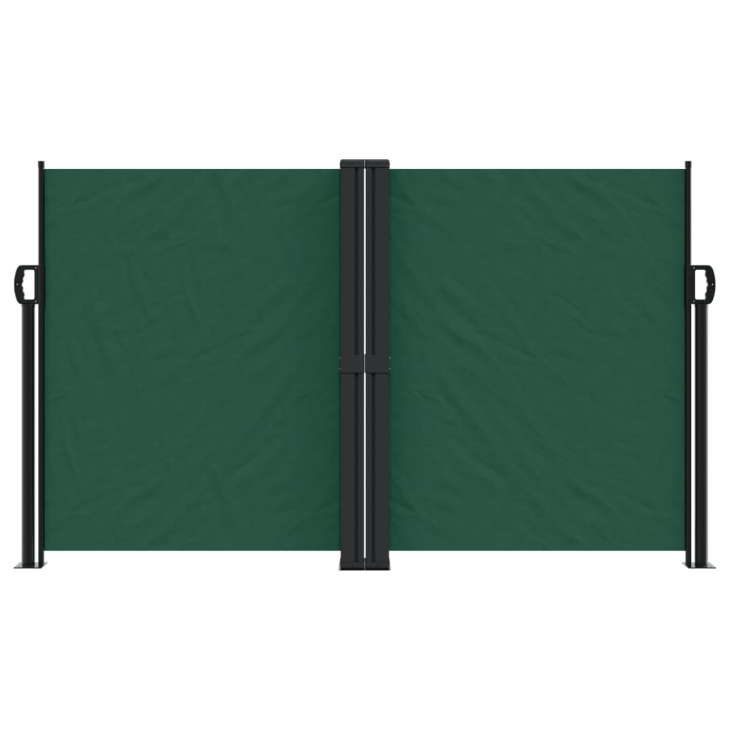 vidaXL Seitenmarkise Ausziehbar Dunkelgrün 140x1200 cm