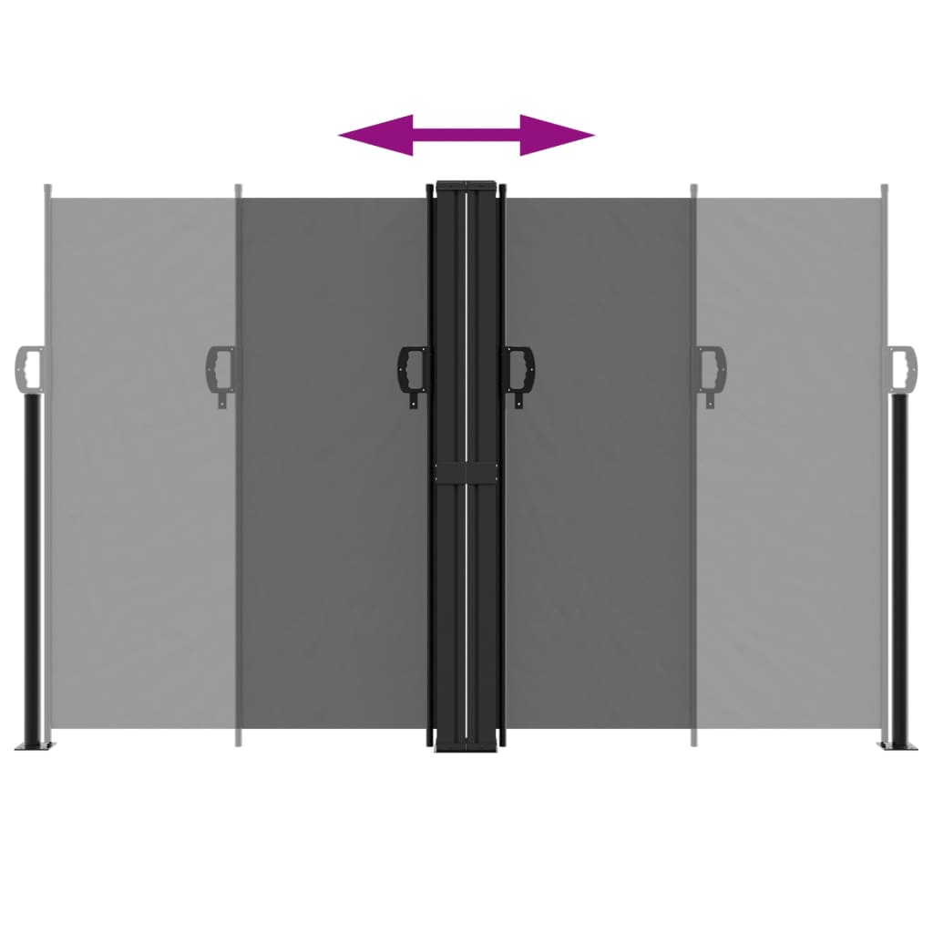 vidaXL Seitenmarkise Ausziehbar Schwarz 160x1200 cm
