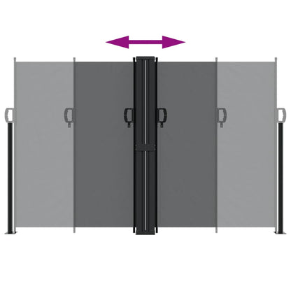 vidaXL Seitenmarkise Ausziehbar Schwarz 160x1200 cm