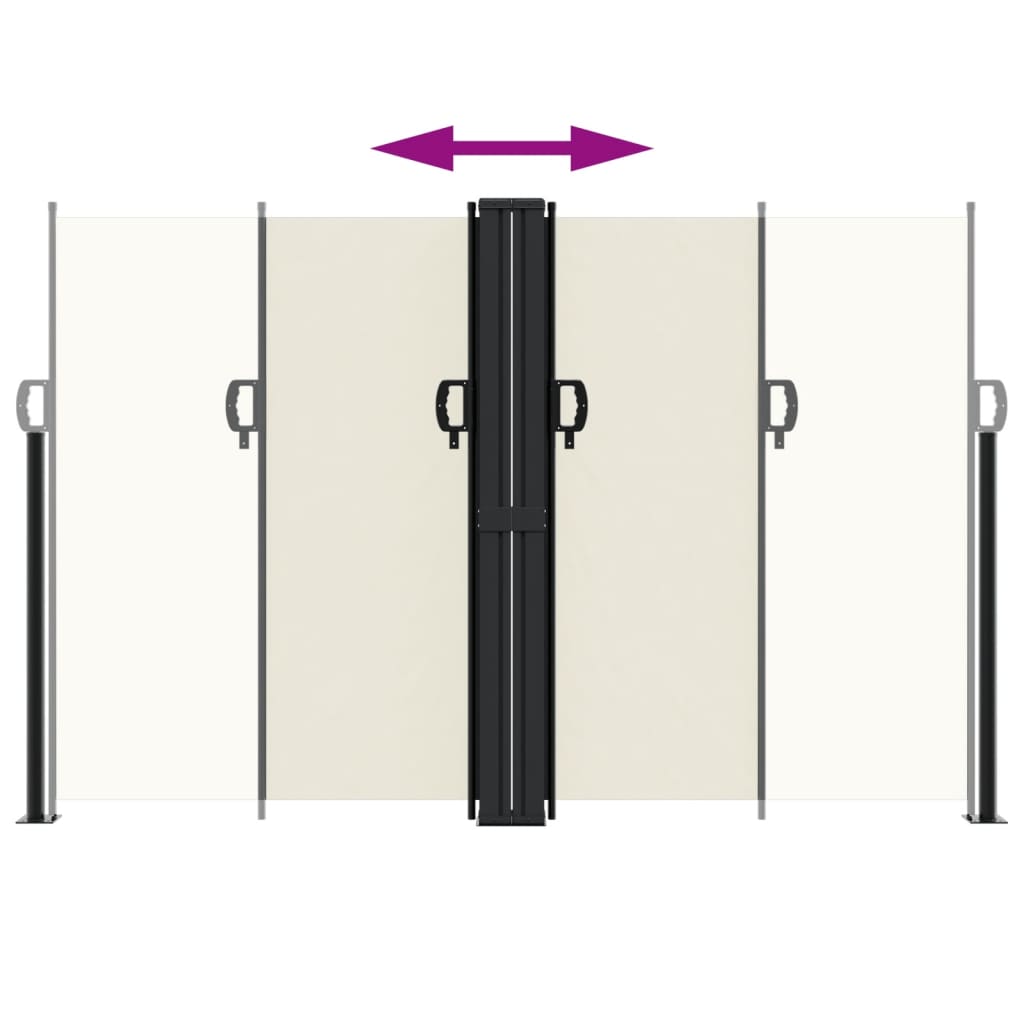vidaXL Seitenmarkise Ausziehbar Creme 160x1200 cm