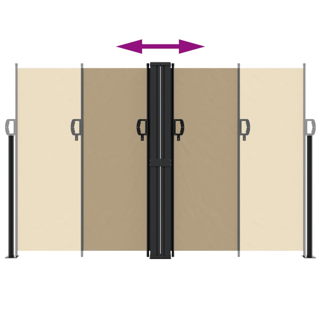 vidaXL Seitenmarkise Ausziehbar Beige 160x1200 cm