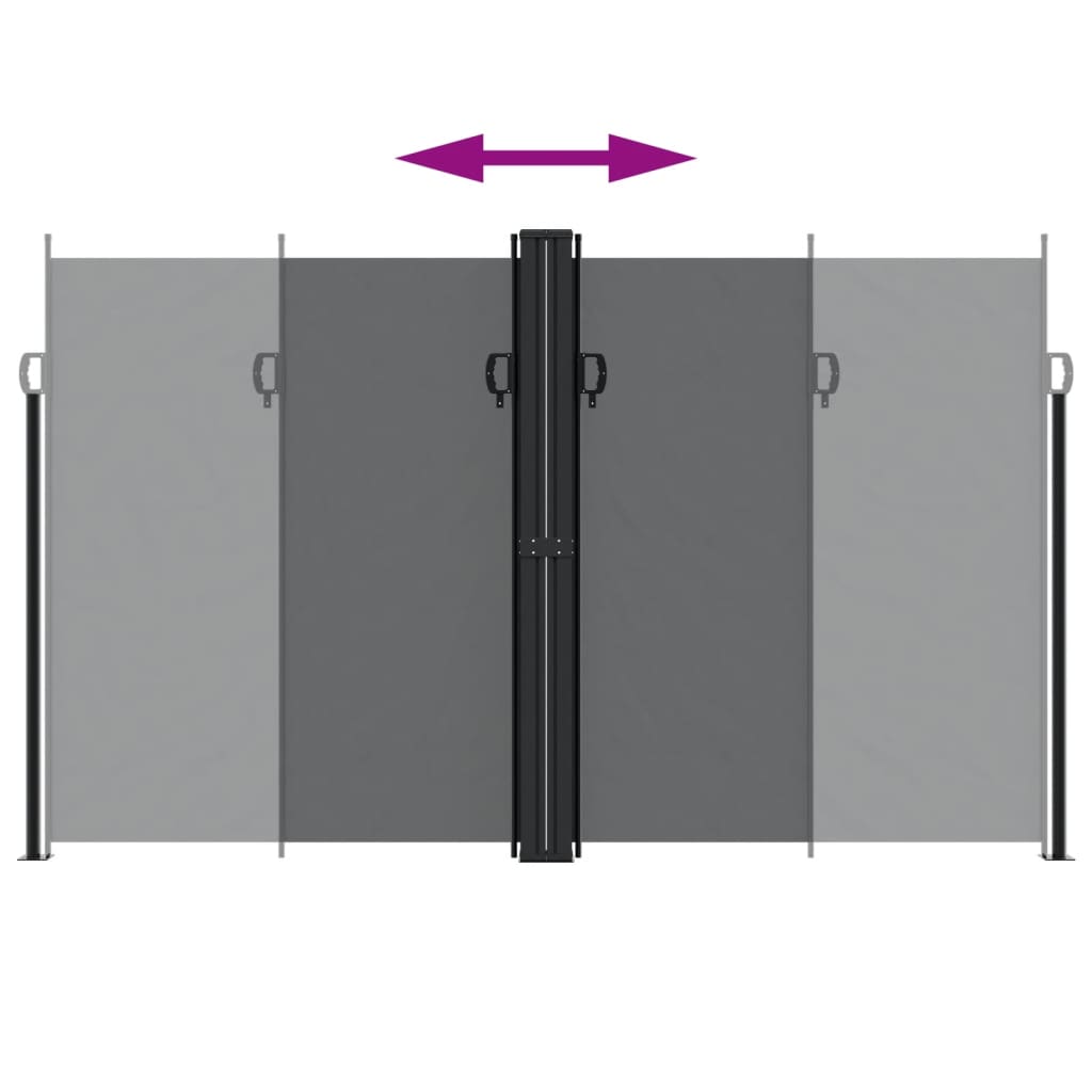 vidaXL Seitenmarkise Ausziehbar Schwarz 200x1200 cm
