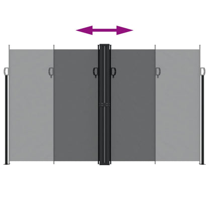 vidaXL Seitenmarkise Ausziehbar Schwarz 200x1200 cm