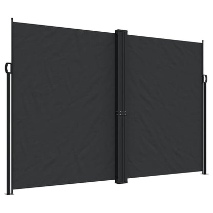 vidaXL Seitenmarkise Ausziehbar Schwarz 220x1200 cm