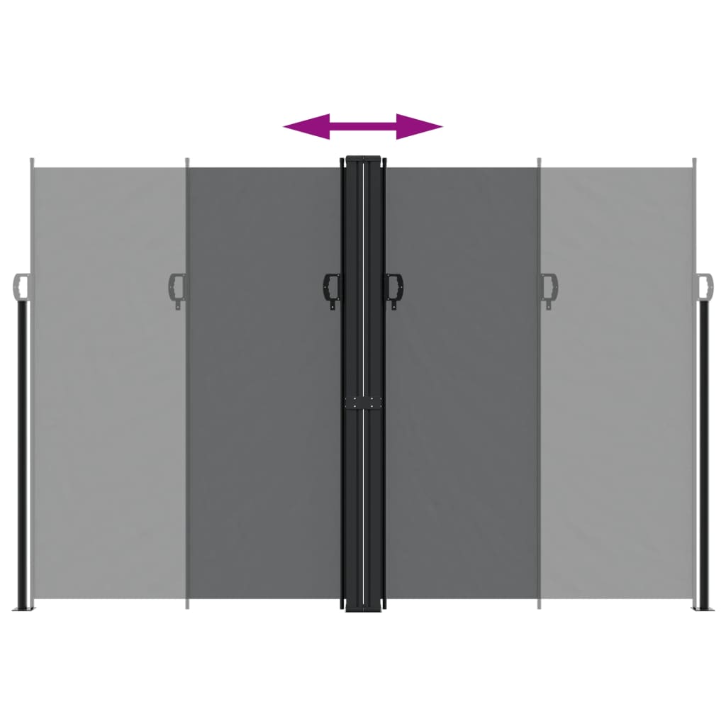 vidaXL Seitenmarkise Ausziehbar Schwarz 220x1200 cm