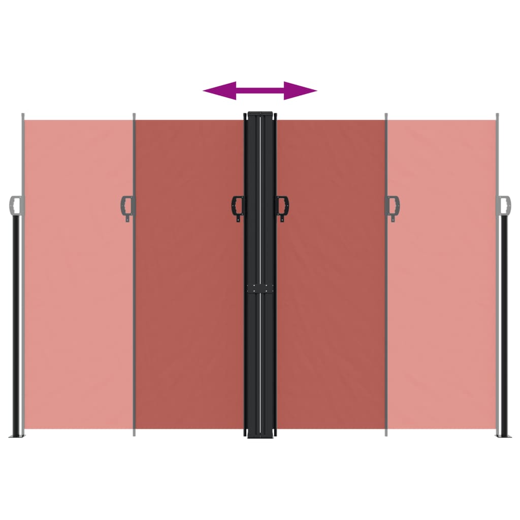 Store latéral rétractable vidaXL rouge terre cuite 220x1200 cm