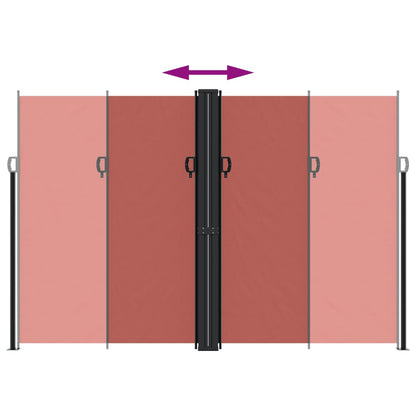 Store latéral rétractable vidaXL rouge terre cuite 220x1200 cm