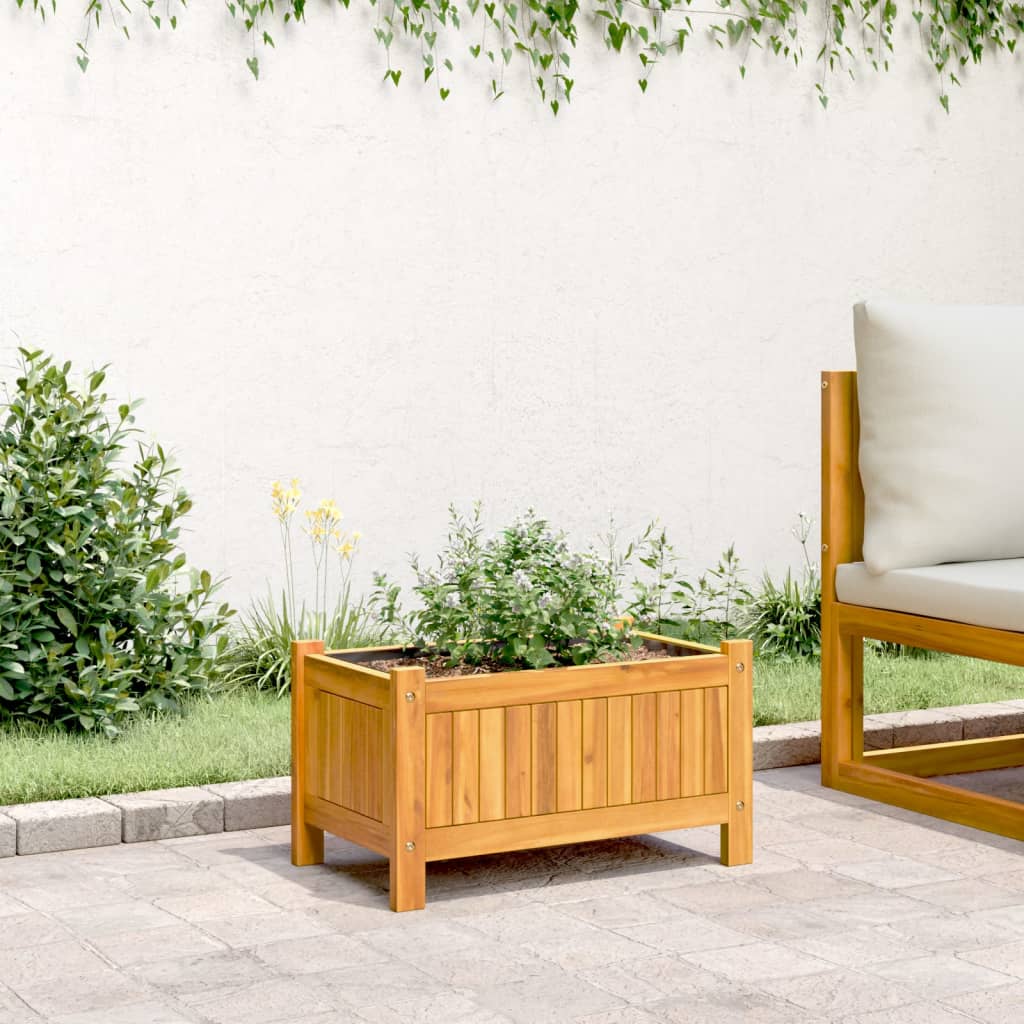 vidaXL Pflanzkübel mit Einlage 54x31x30 cm Massivholz Akazie