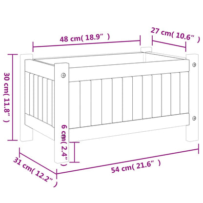 vidaXL Pflanzkübel mit Einlage 54x31x30 cm Massivholz Akazie