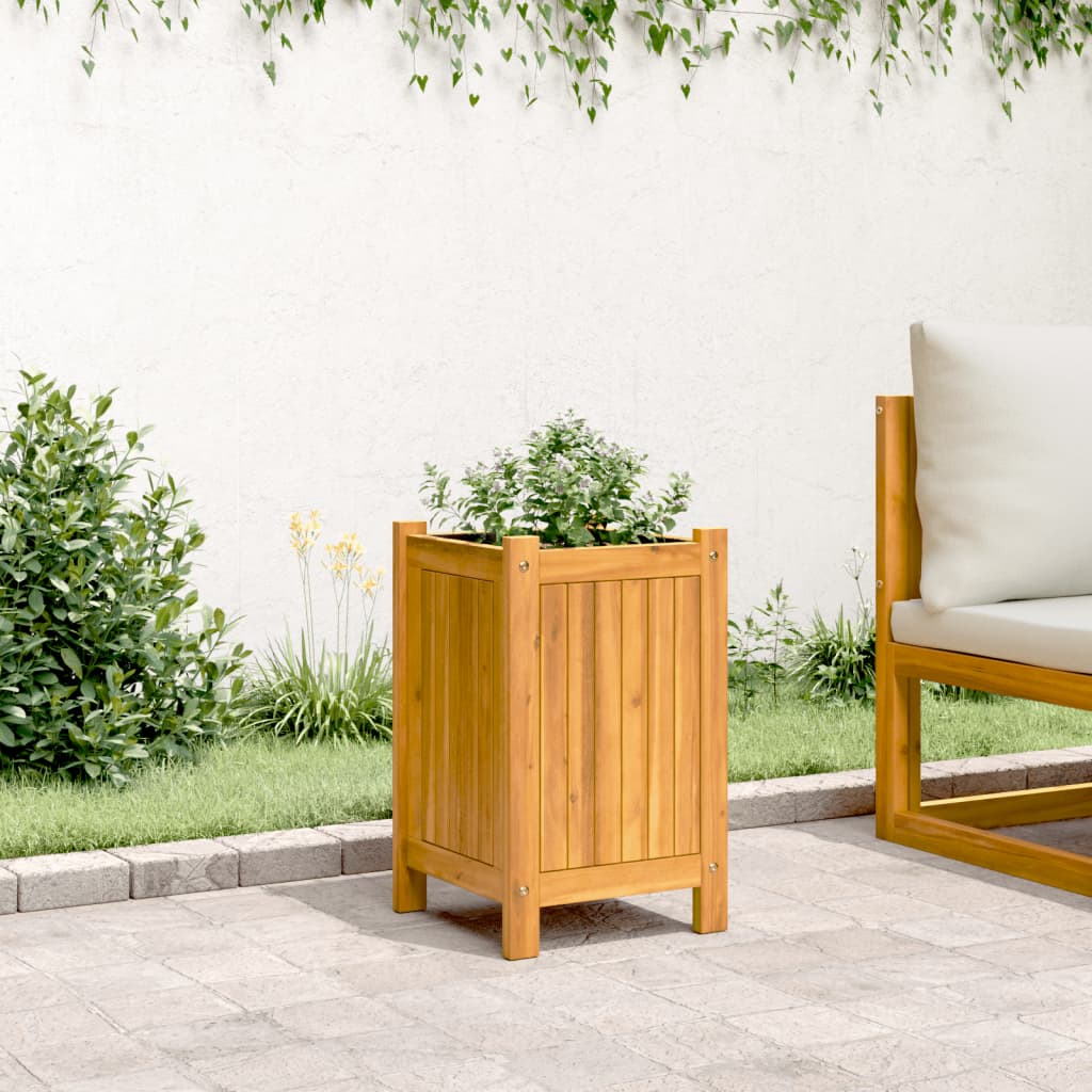 vidaXL Pflanzkübel mit Einlage 31x31x50 cm Massivholz Akazie