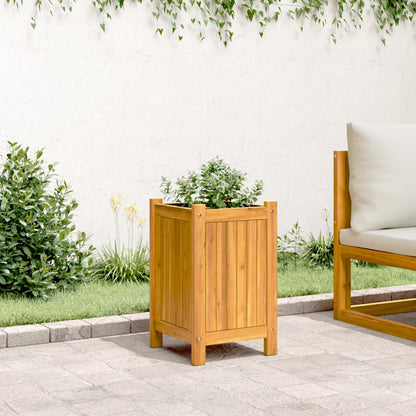 vidaXL Pflanzkübel mit Einlage 31x31x50 cm Massivholz Akazie