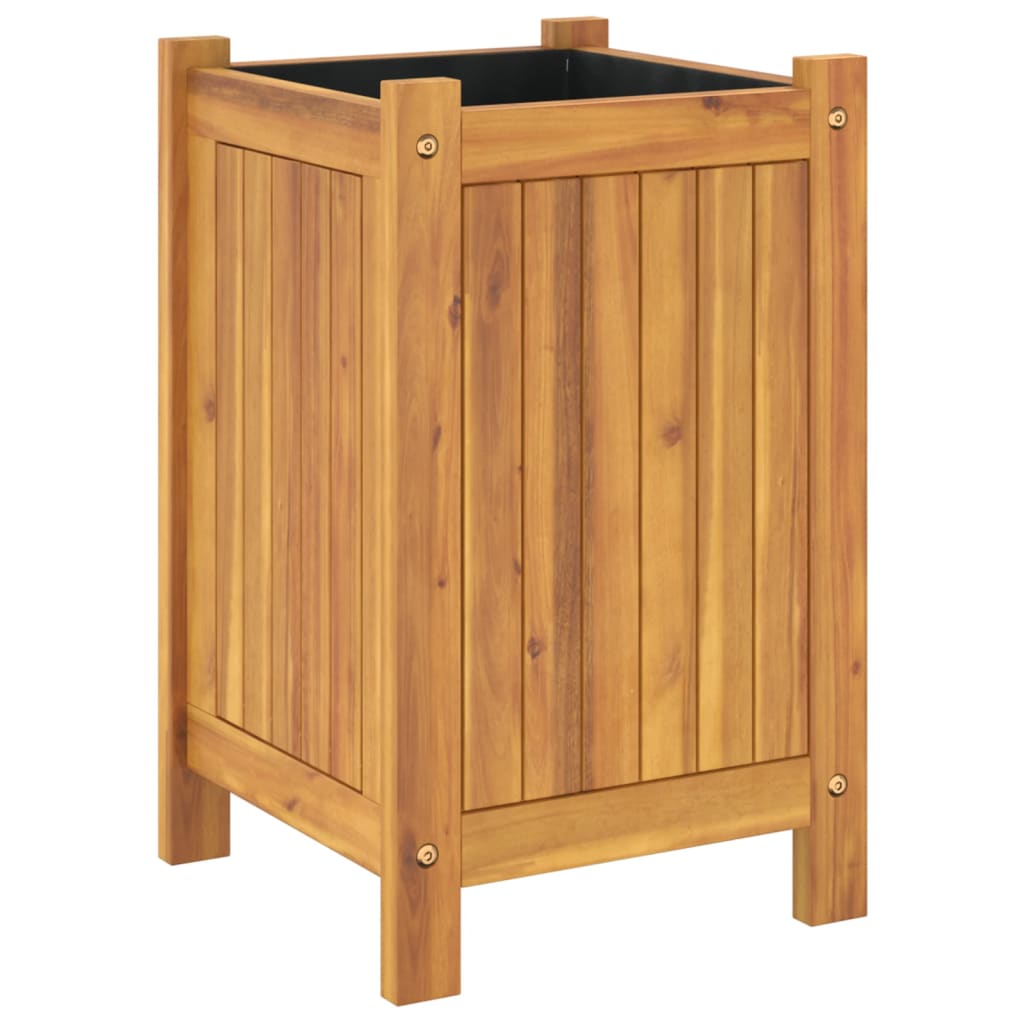 vidaXL Pflanzkübel mit Einlage 31x31x50 cm Massivholz Akazie
