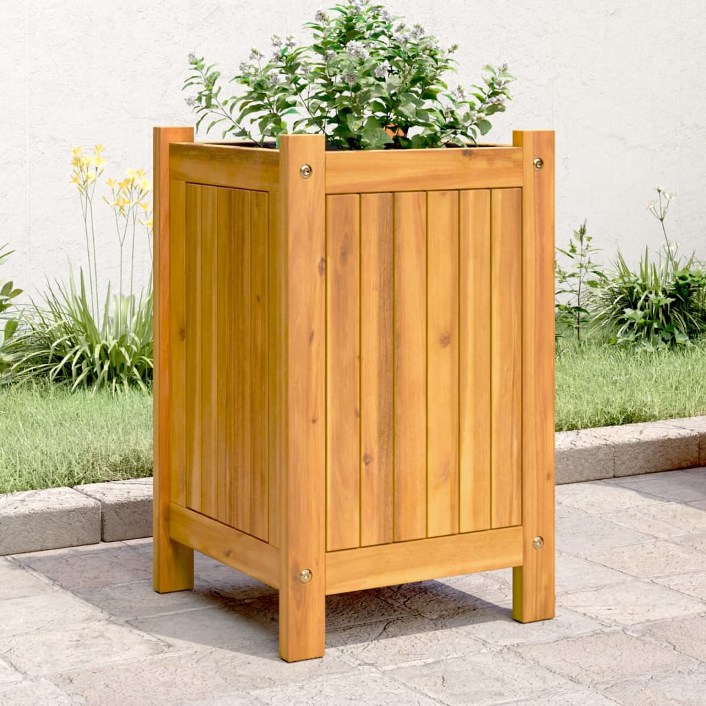 vidaXL Pflanzkübel mit Einlage 31x31x50 cm Massivholz Akazie