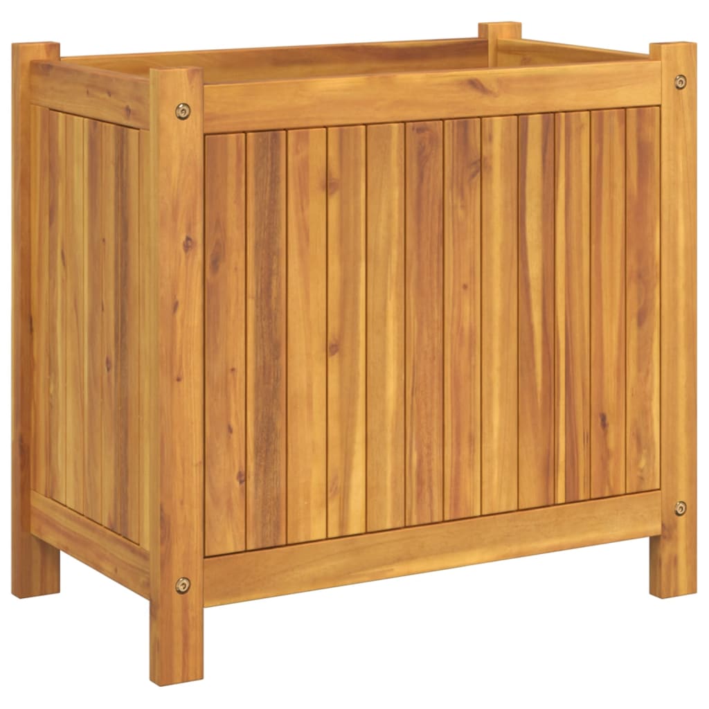 vidaXL Pflanzkübel mit Einlage 54x31x50 cm Massivholz Akazie