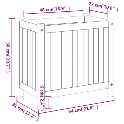 vidaXL Pflanzkübel mit Einlage 54x31x50 cm Massivholz Akazie