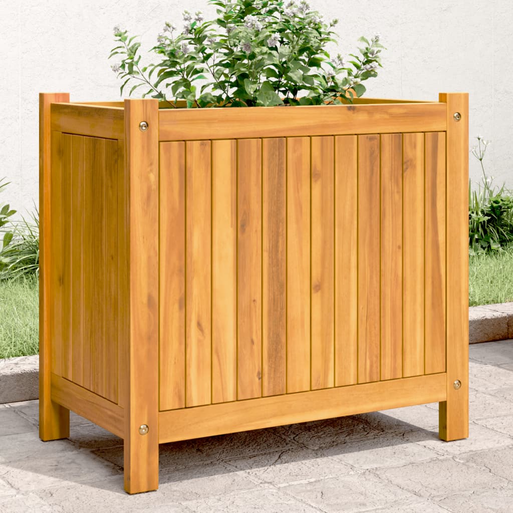 vidaXL Pflanzkübel mit Einlage 54x31x50 cm Massivholz Akazie