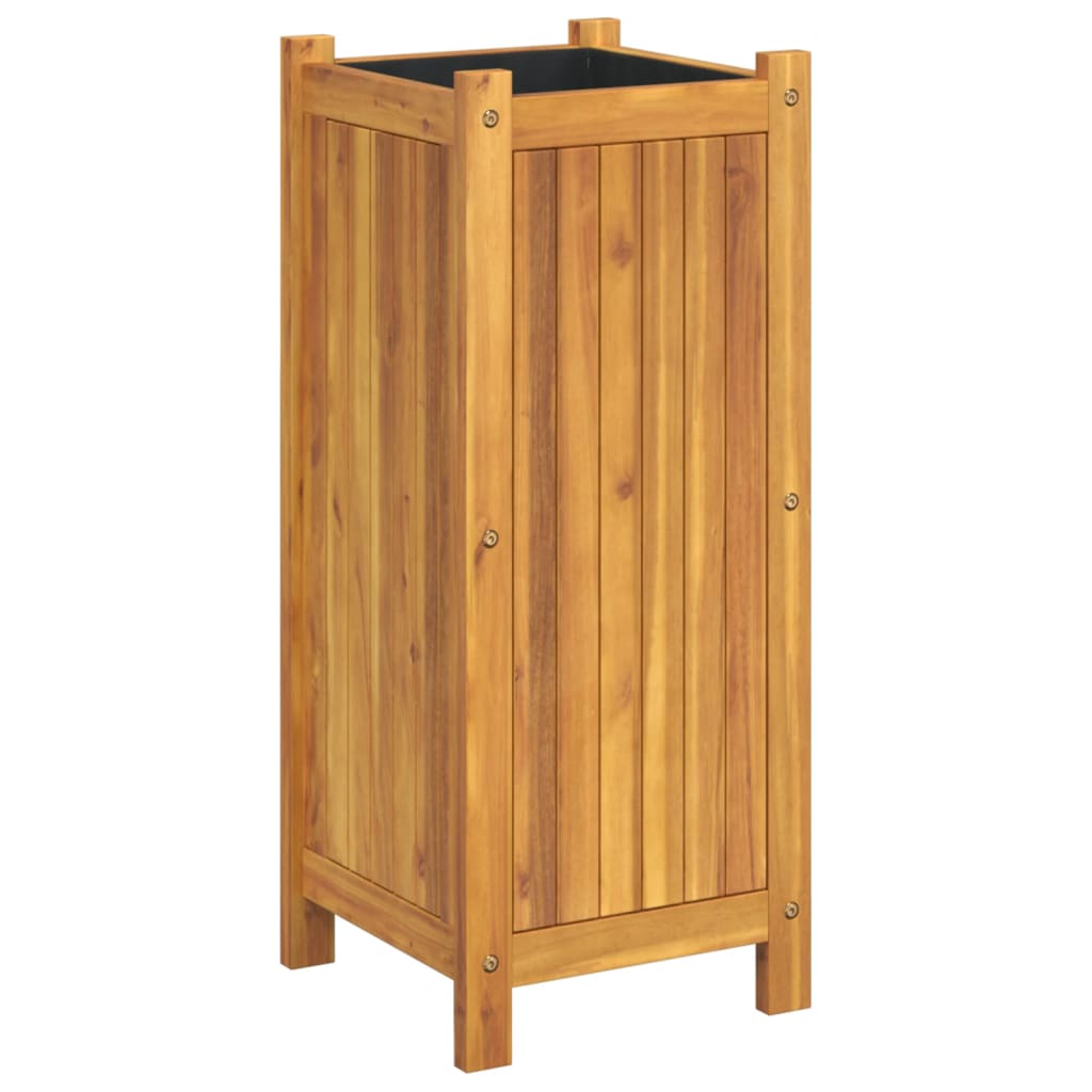 vidaXL Pflanzkübel mit Einlage 31x31x75 cm Massivholz Akazie