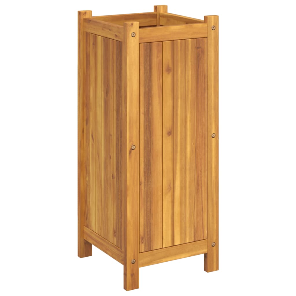 vidaXL Pflanzkübel mit Einlage 31x31x75 cm Massivholz Akazie
