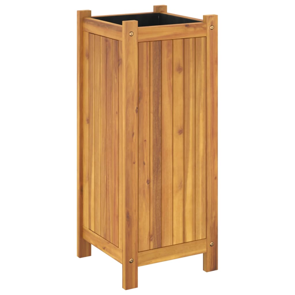 vidaXL Pflanzkübel mit Einlage 31x31x75 cm Massivholz Akazie