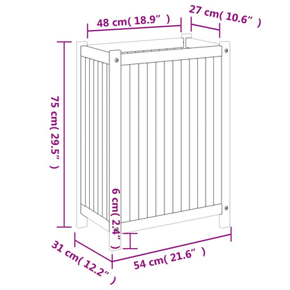 vidaXL Pflanzkübel mit Einlage 54x31x75 cm Massivholz Akazie