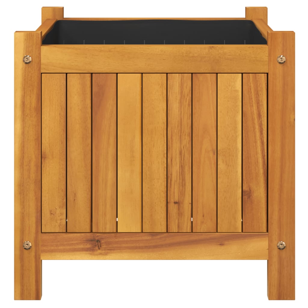 vidaXL Pflanzkübel mit Einlage 42x42x40 cm Massivholz Akazie