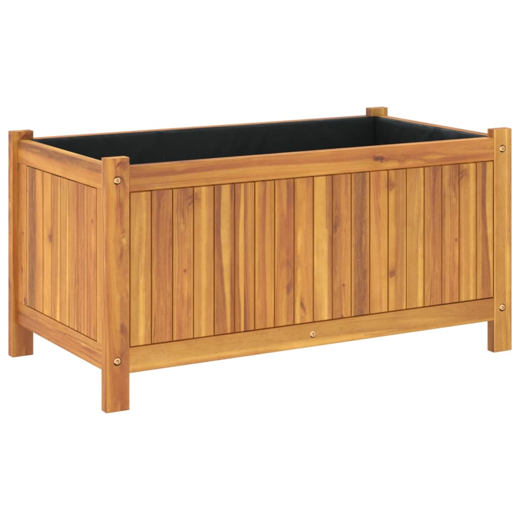 vidaXL Pflanzkübel mit Einlage 80x42x40 cm Massivholz Akazie