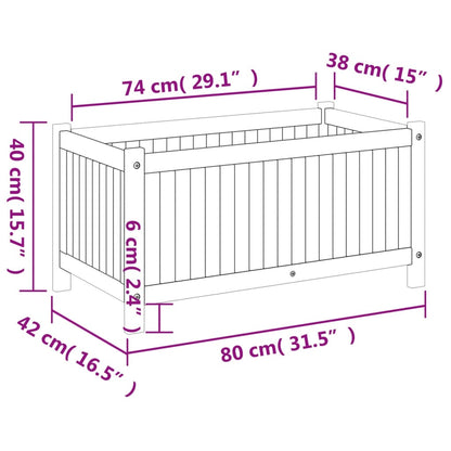 vidaXL Pflanzkübel mit Einlage 80x42x40 cm Massivholz Akazie
