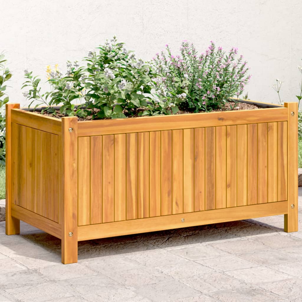 vidaXL Pflanzkübel mit Einlage 80x42x40 cm Massivholz Akazie