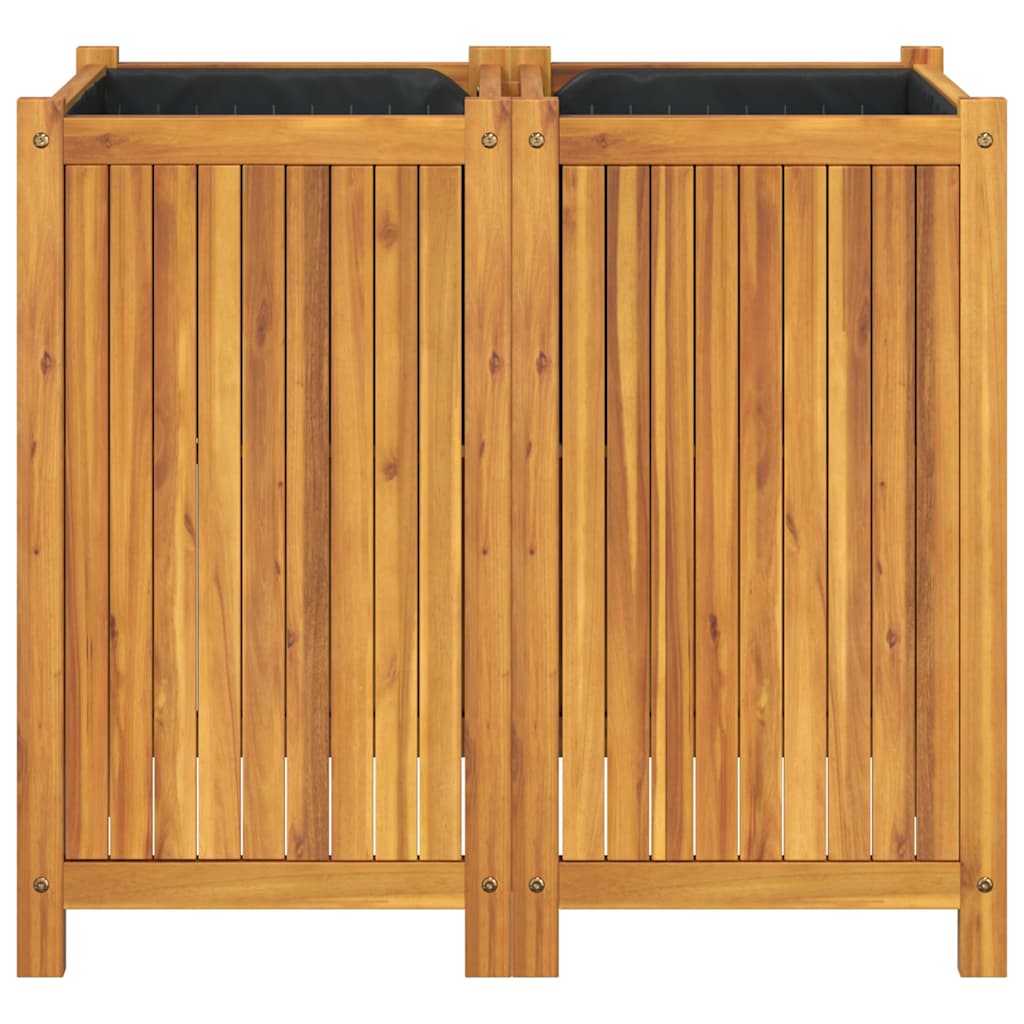 vidaXL Pflanzkübel mit Einlage 84x42x75 cm Massivholz Akazie