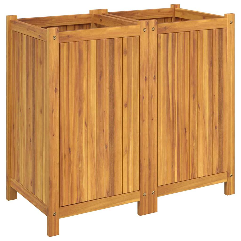 vidaXL Pflanzkübel mit Einlage 84x42x75 cm Massivholz Akazie