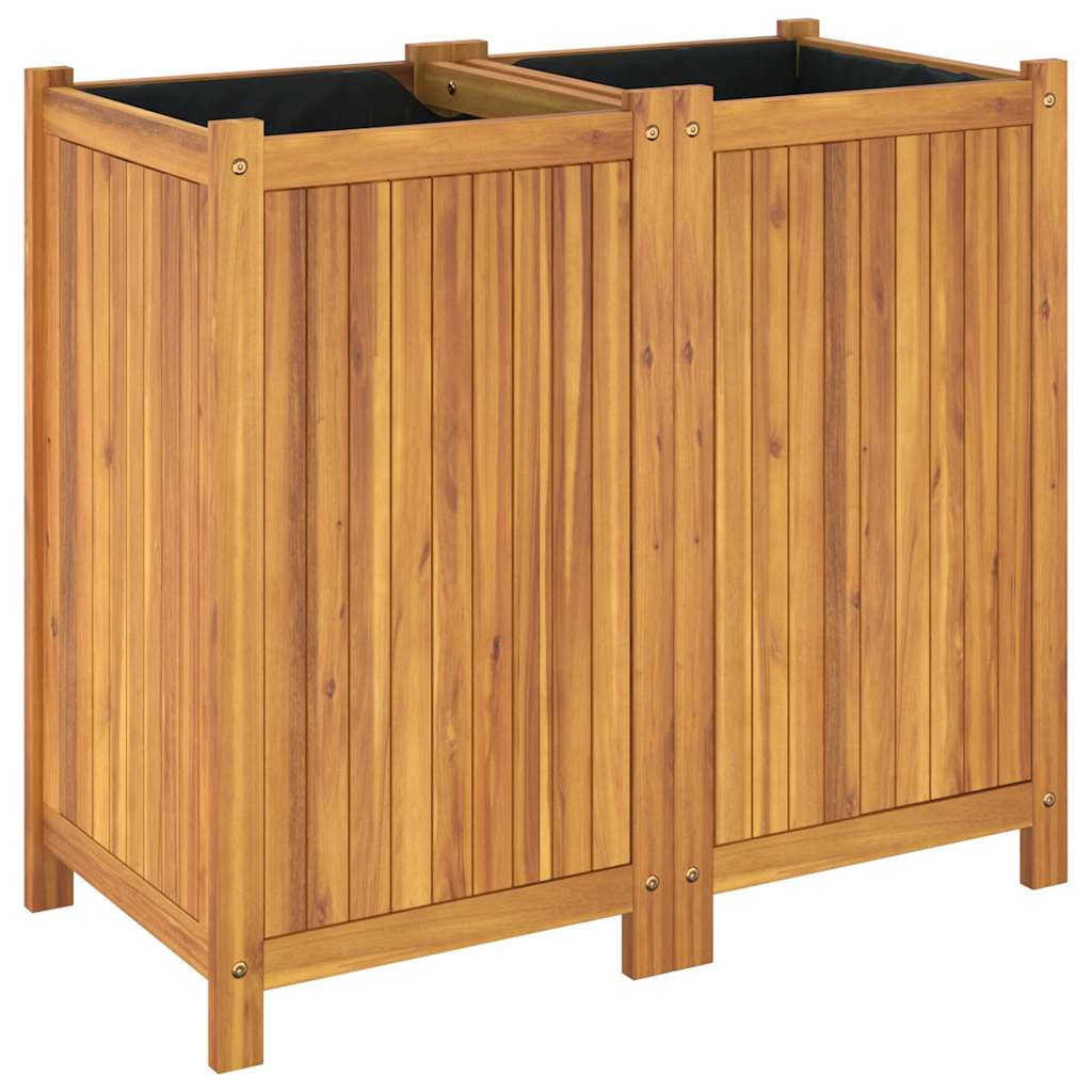 vidaXL Pflanzkübel mit Einlage 84x42x75 cm Massivholz Akazie