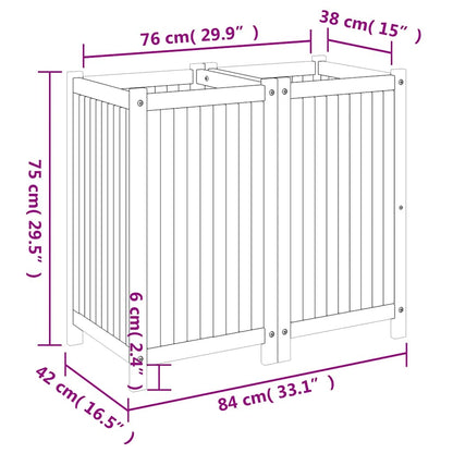 vidaXL Pflanzkübel mit Einlage 84x42x75 cm Massivholz Akazie