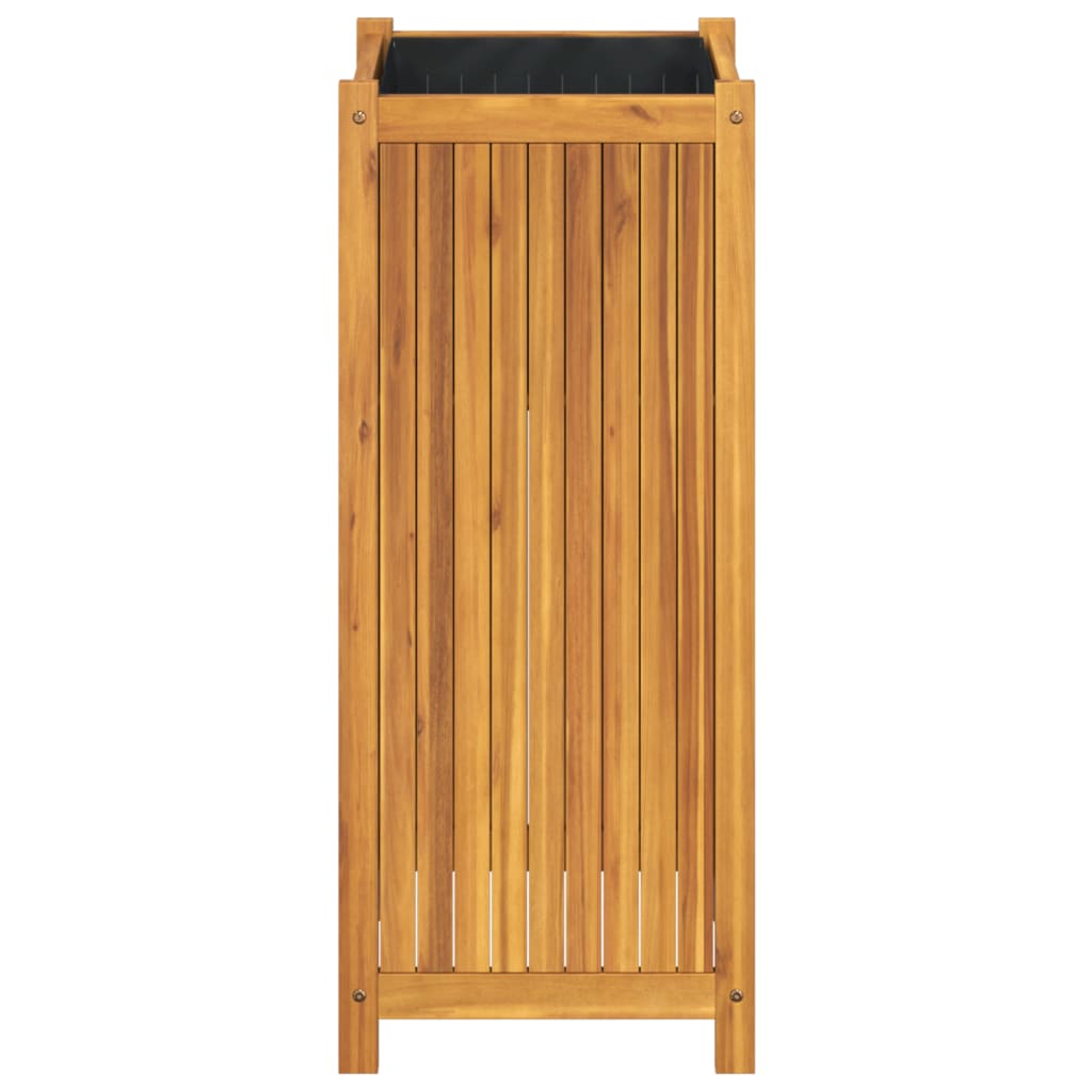 vidaXL Pflanzkübel mit Einlage 42x42x100 cm Massivholz Akazie