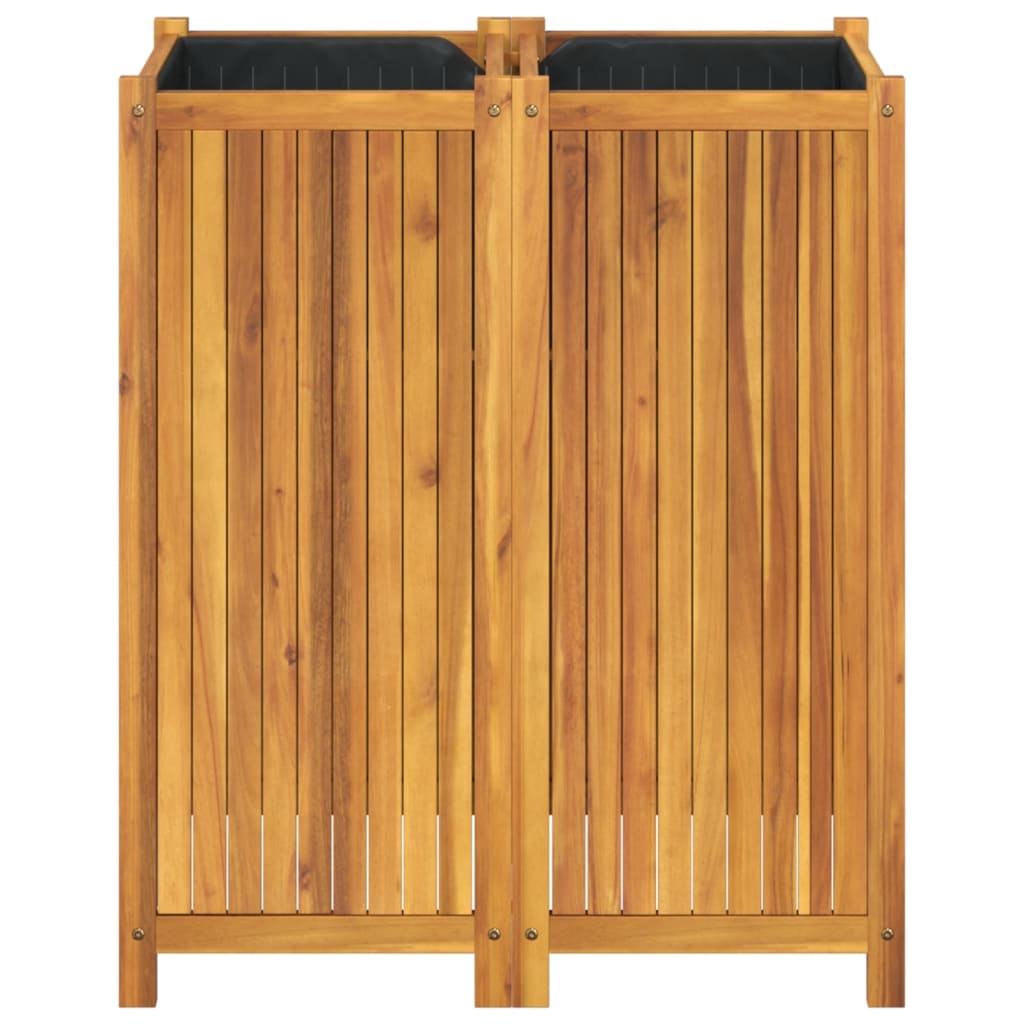vidaXL Pflanzkübel mit Einlage 84x42x100 cm Massivholz Akazie