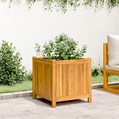 vidaXL Pflanzkübel mit Einlage 50x50x50 cm Massivholz Akazie