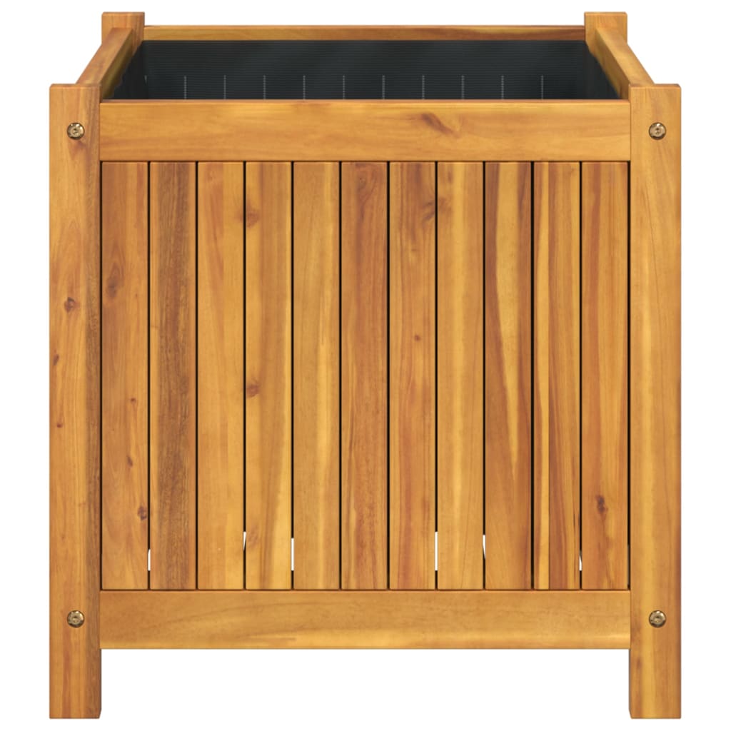 vidaXL Pflanzkübel mit Einlage 50x50x50 cm Massivholz Akazie