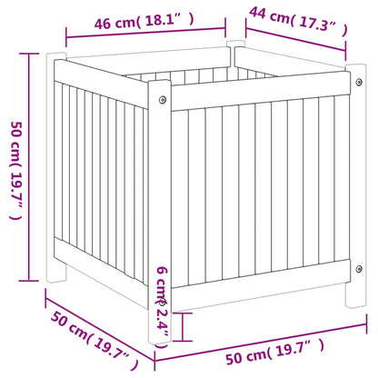 vidaXL Pflanzkübel mit Einlage 50x50x50 cm Massivholz Akazie