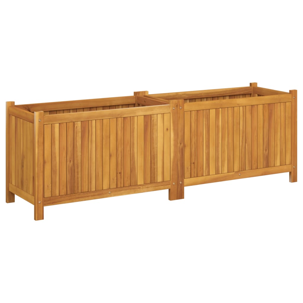 vidaXL Pflanzkübel mit Einlage 153x38,5x50 cm Massivholz Akazie