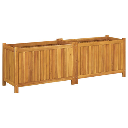 vidaXL Pflanzkübel mit Einlage 153x38,5x50 cm Massivholz Akazie