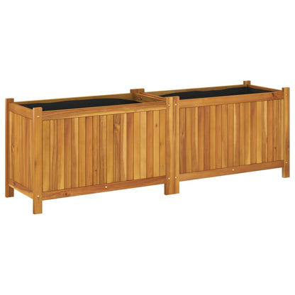 vidaXL Pflanzkübel mit Einlage 153x38,5x50 cm Massivholz Akazie